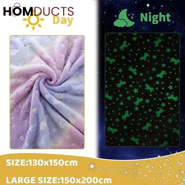 Unicorn Glow In The Dark Blanket