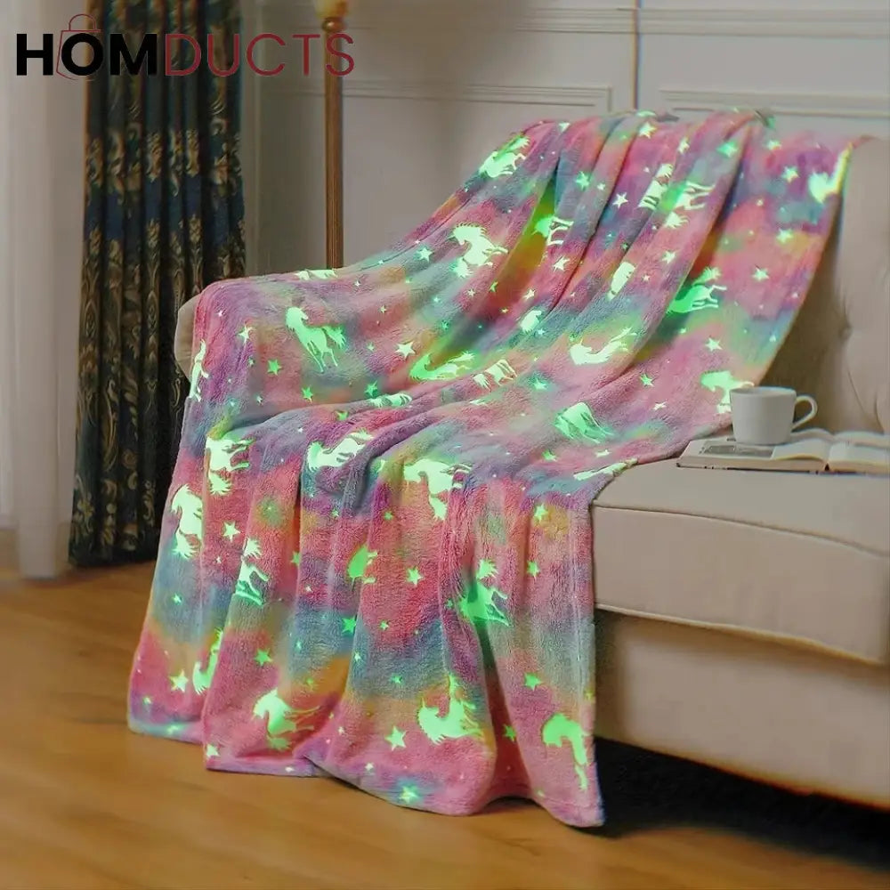 Unicorn Glow In The Dark Blanket