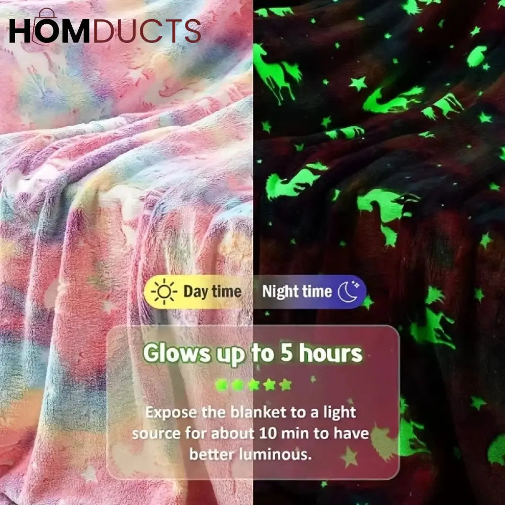 Unicorn Glow In The Dark Blanket