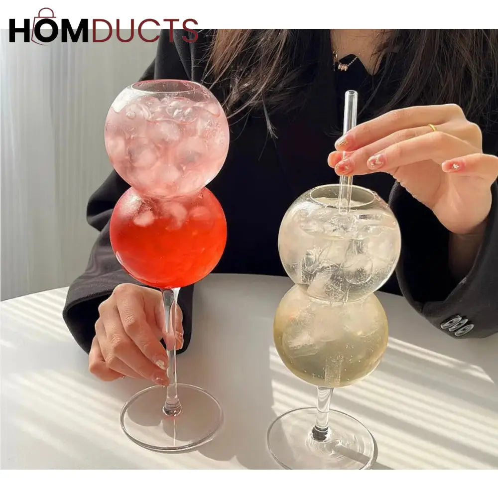Unique Bubble Glassware - Round Cup for Cocktails & Juices (Small & Large)