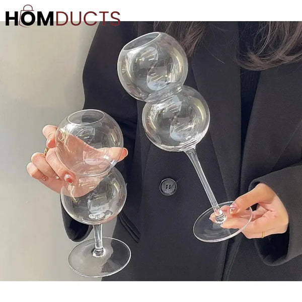 Unique Bubble Glassware - Round Cup for Cocktails & Juices (Small & Large)