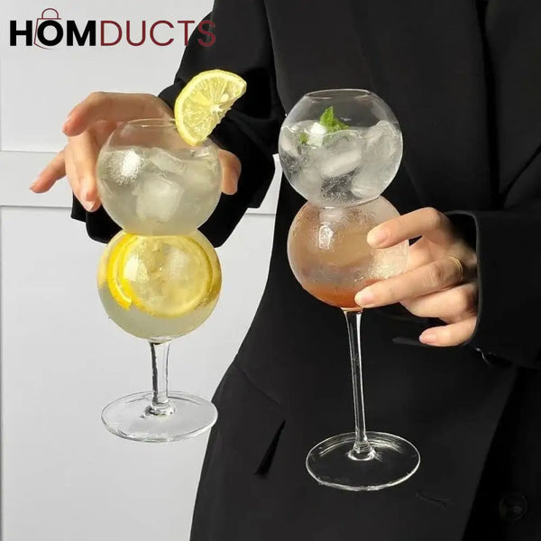 Unique Bubble Glassware - Round Cup for Cocktails & Juices (Small & Large)