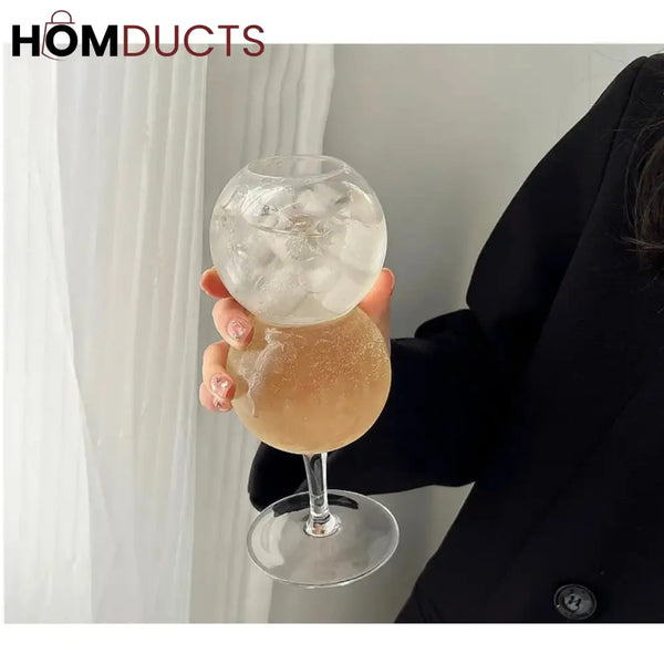 Unique Bubble Glassware - Round Cup for Cocktails & Juices (Small & Large)