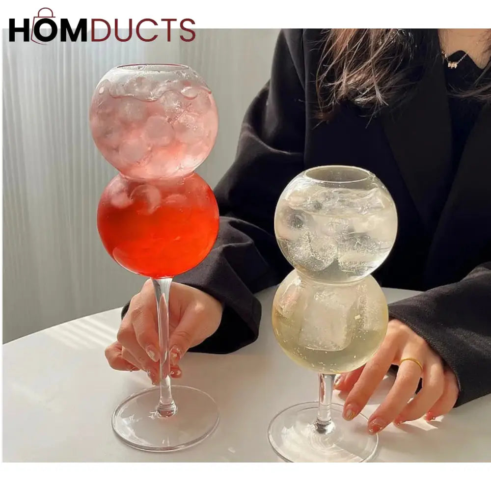 Unique Bubble Glassware - Round Cup for Cocktails & Juices (Small & Large)