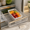 Single ventilated refrigerator storage basket for fruit and vegetables