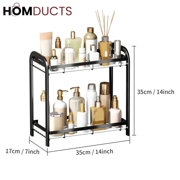 Versatile 2 Tier Iron Storage Rack