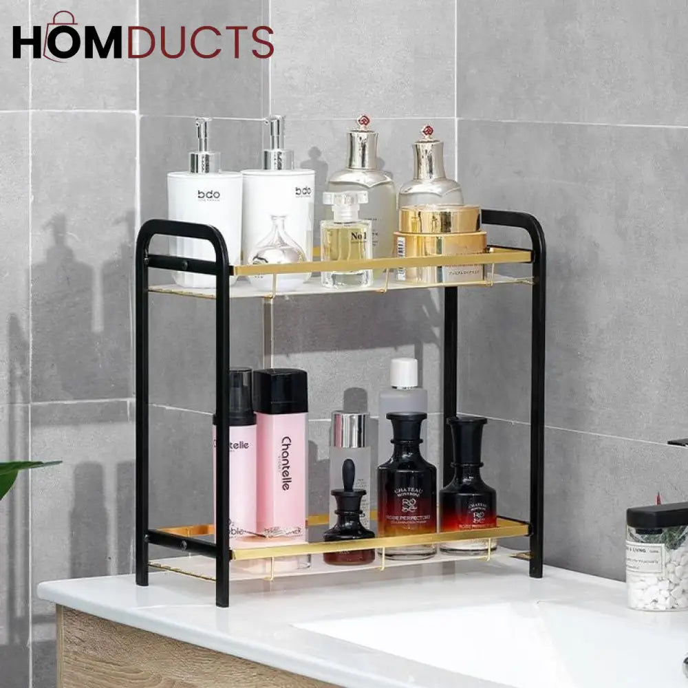 Versatile 2 Tier Iron Storage Rack