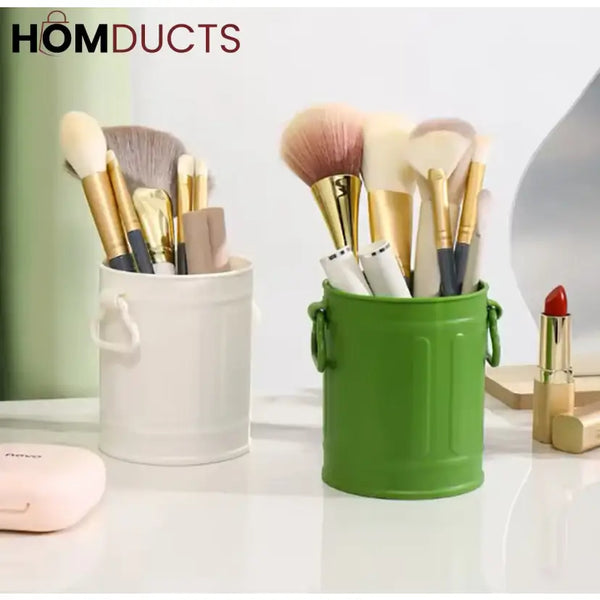 Vintage Charm Pen & Brush Holder: Retro Style Organizer for Desk & Vanity