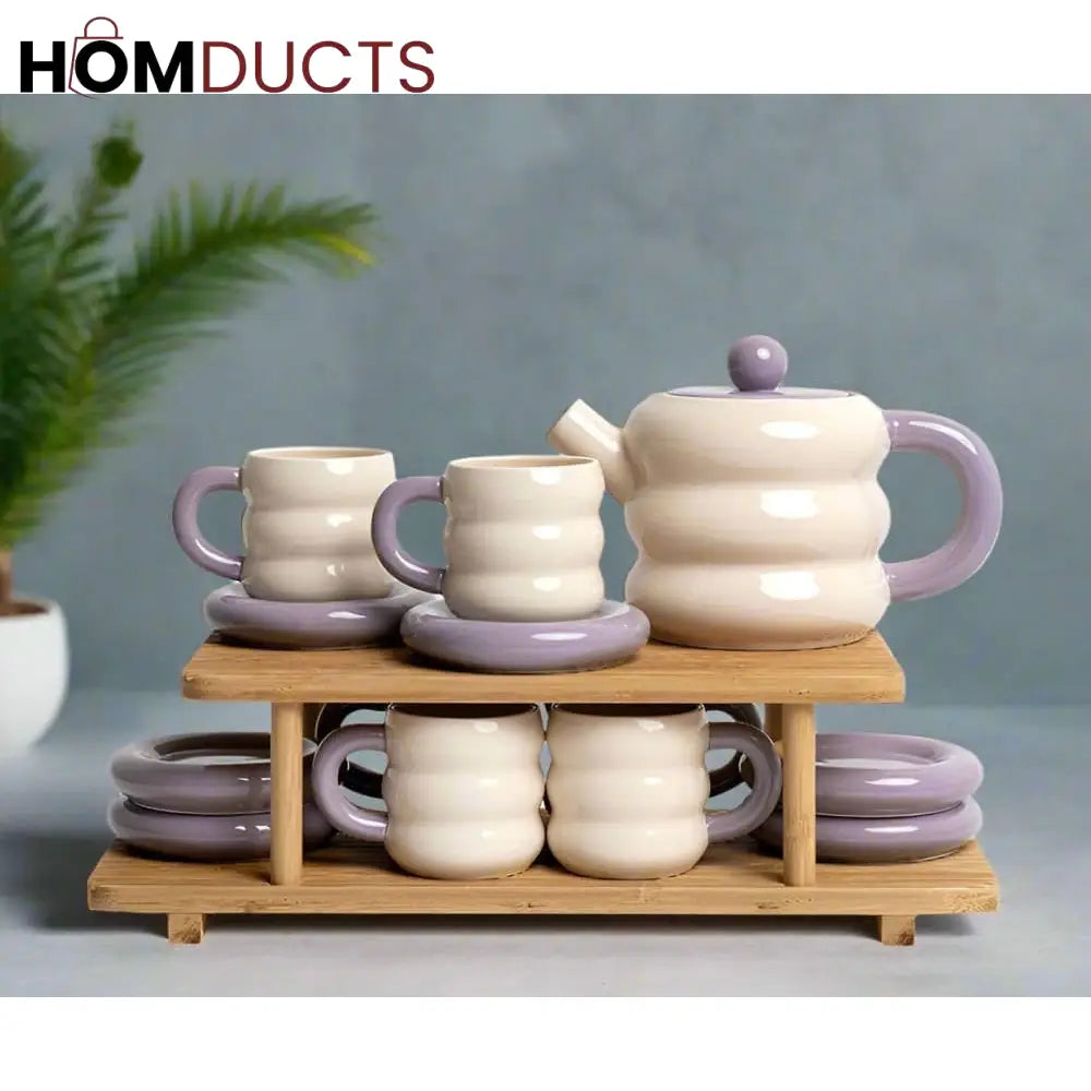 Vintage-Inspired 13-Piece Ceramic Tea Set with Elegant Gift Box - Perfect for Afternoon Tea