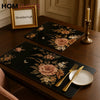 Vintage Noir Floral Table Mats – Set of 2 Elegant Dining Placemats