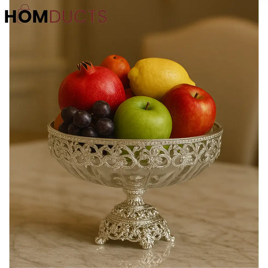 Vintage Silver Fruit & Dessert Display Bowl