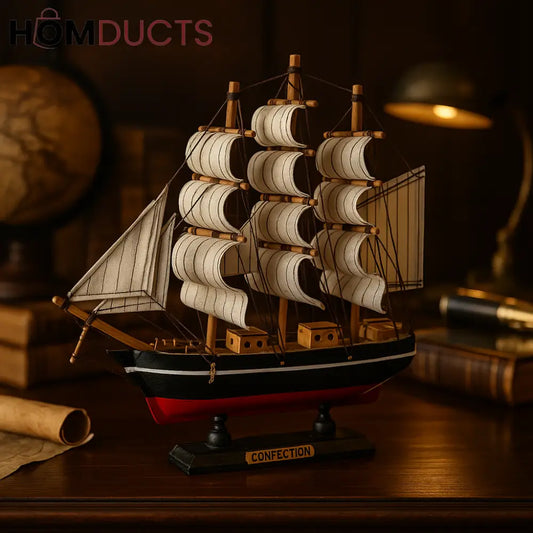Vintage Wooden Sailboat Model – Handcrafted Nautical Decor
