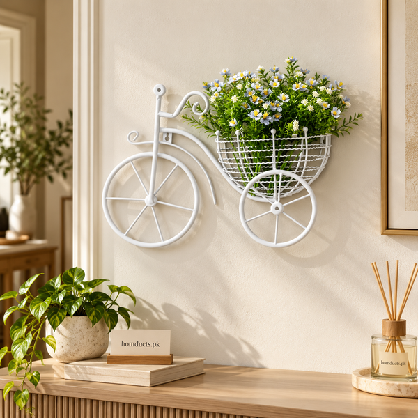 Bicycle-Shaped Iron Wall Basket Shelf | Homducts.pk