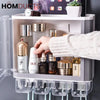 Wall Mounted Bathroom Organizer With Toothbrush Holder