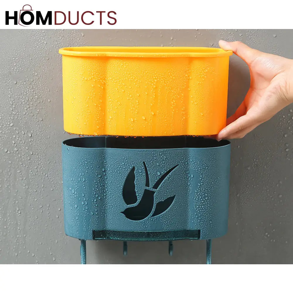 Wall Mounted Cutlery Holder With Drain Tray