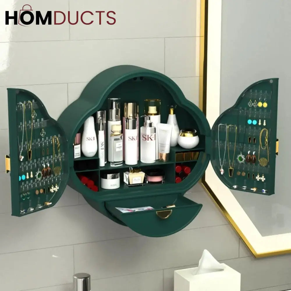 Wall Mounted Large Capacity Jewelery + Cosmetic Organizer J & C