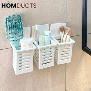 WALL-MOUNTED BATHROOM STORAGE BOXES – NO DRILLING RUST-RESISTANT SPACE-SAVING