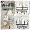 Wall Mounted Shelf With Hooks And Soap Holder