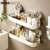 Wall-Mounted Shower Shelf Organizer – No-Drill Suction Bathroom Storage Rack for Toiletries & Cosmetics
