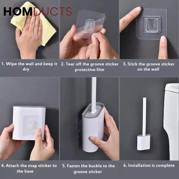 Wall Mounted Silicone Toilet Brush
