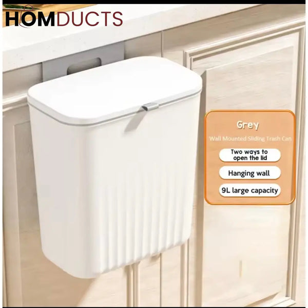 Wall-Mounted Slim Trash Bin – Space-Saving Kitchen Waste Container with Lid