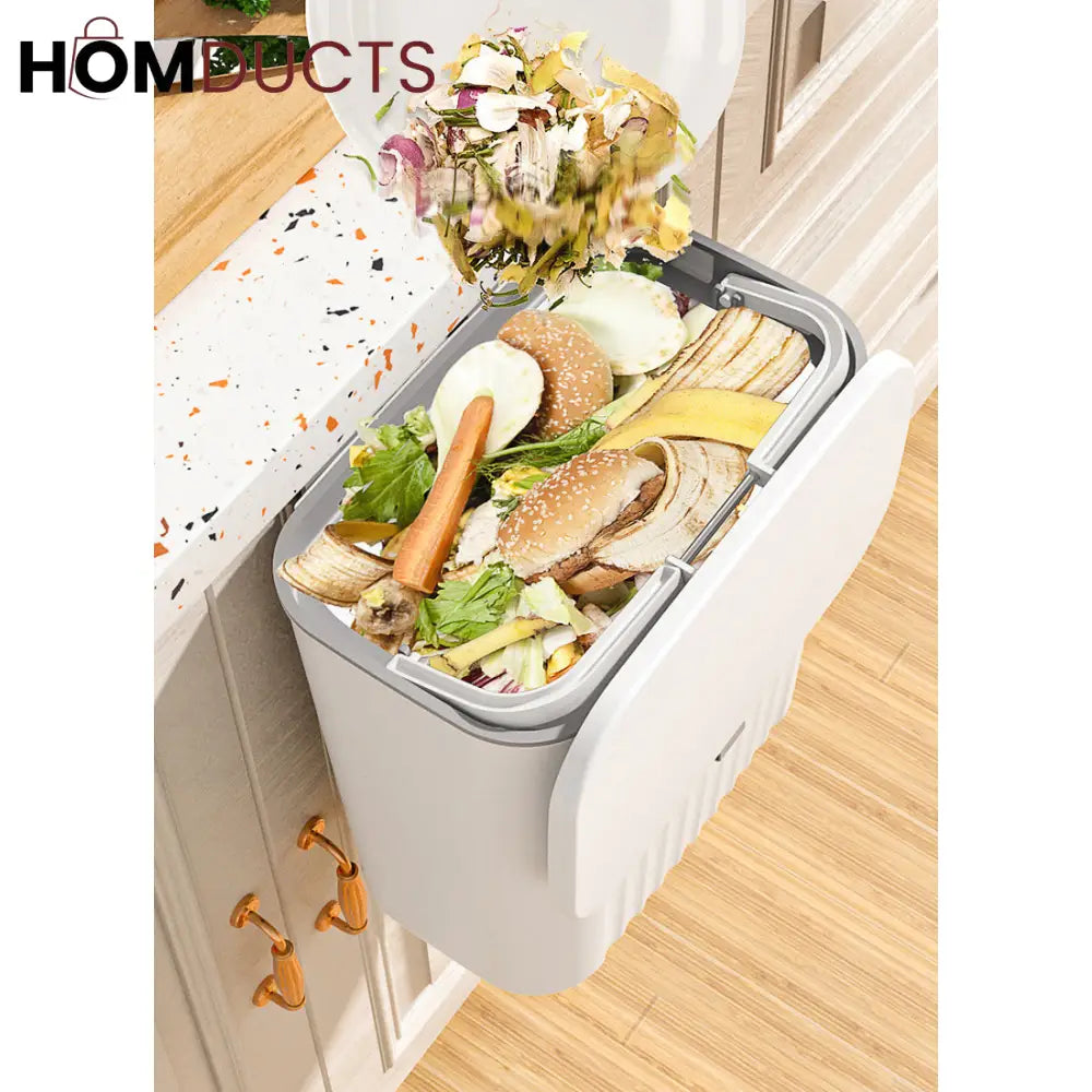 Wall-Mounted Slim Trash Bin – Space-Saving Kitchen Waste Container with Lid