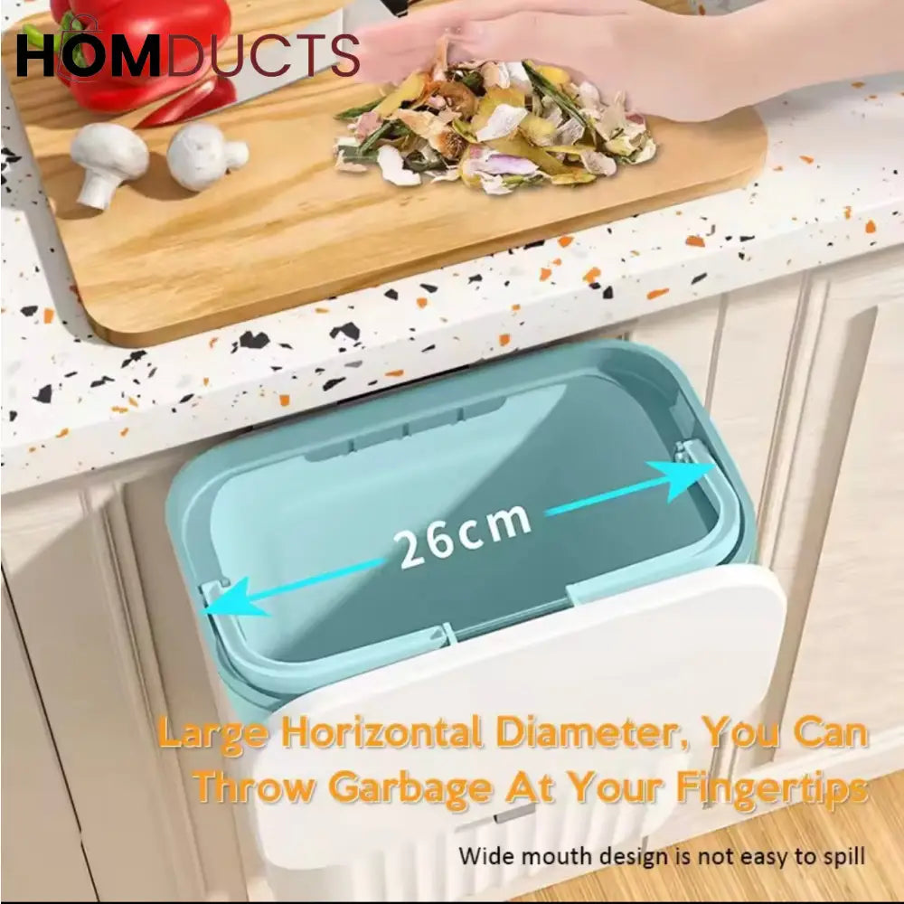 Wall-Mounted Slim Trash Bin – Space-Saving Kitchen Waste Container with Lid