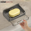 Wall-Mounted Soap Holder with Drain Tray – Waterproof Punch-Free Soap Box with Lid for Bathroom & Kitchen