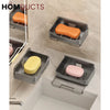 Wall-Mounted Soap Holder with Drain Tray – Waterproof Punch-Free Soap Box with Lid for Bathroom & Kitchen