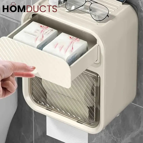 Wall Mounted Tissue Holder With Drawer