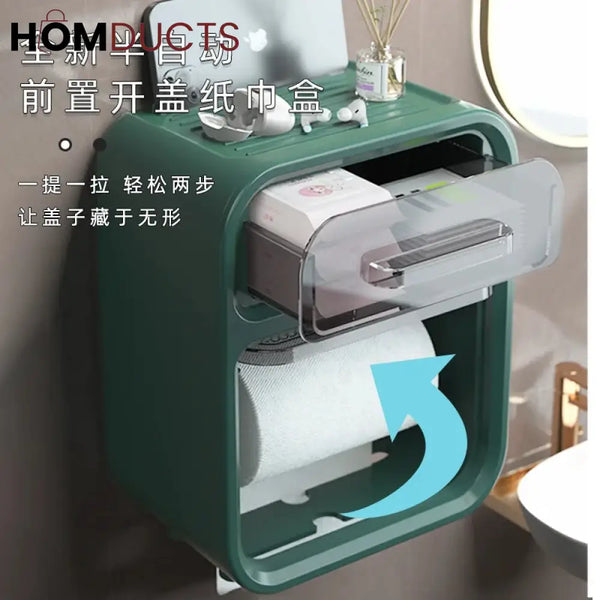 Wall Mounted Tissue Holder With Drawer