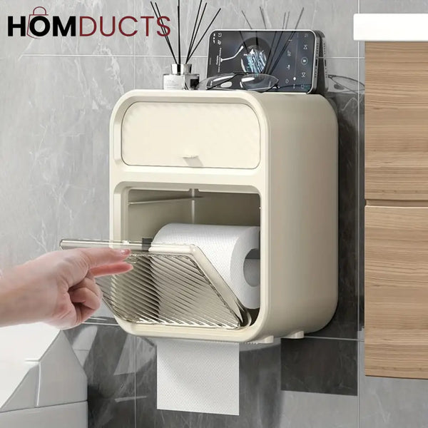 Wall Mounted Tissue Holder With Drawer