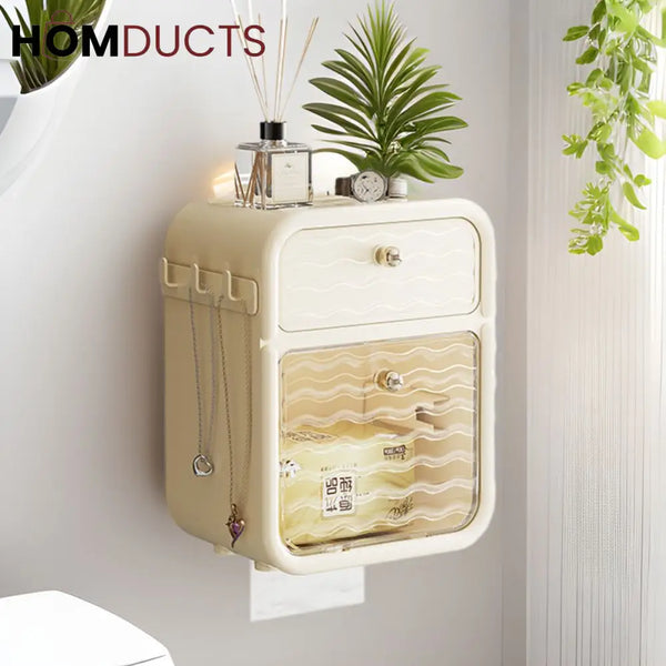 Wall Mounted Toilet Paper Holder With Drawer