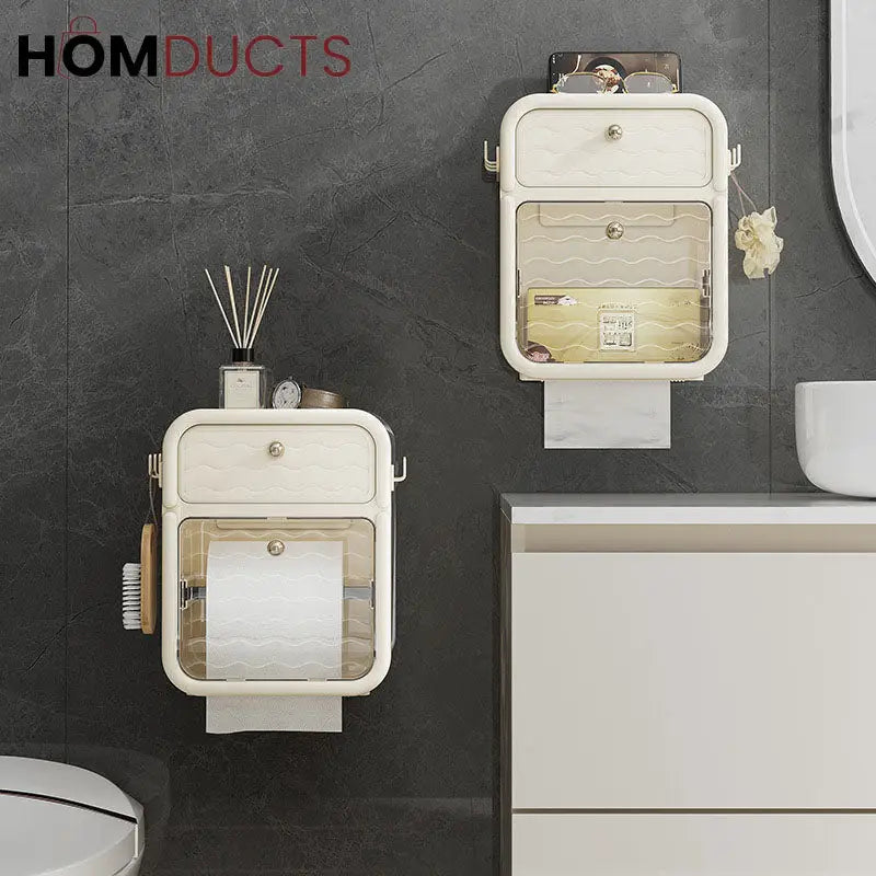 Wall Mounted Toilet Paper Holder With Drawer