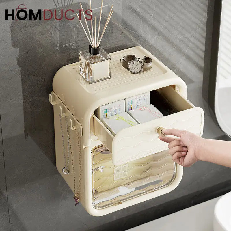 Wall Mounted Toilet Paper Holder With Drawer
