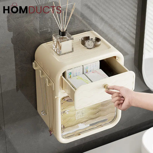 Wall Mounted Toilet Paper Holder With Drawer