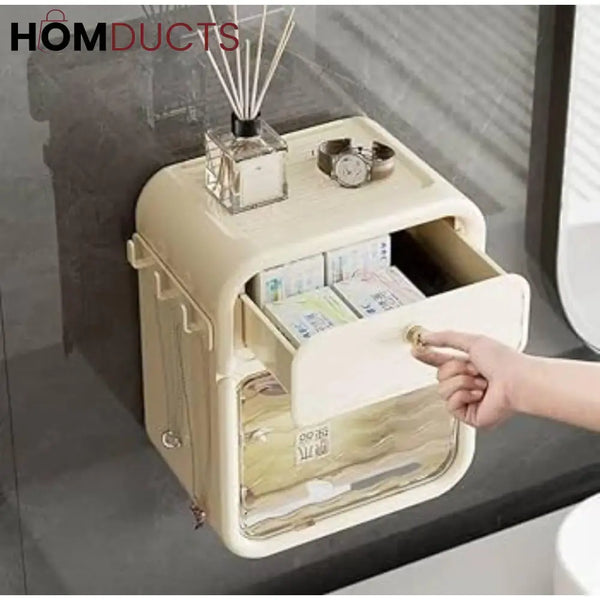 Wall Mounted Toilet Paper Holder With Drawer