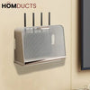 Wall-Mounted WiFi Router Storage Box with Cable Organizer – Modern Ventilated Cover for Modem and Electronics