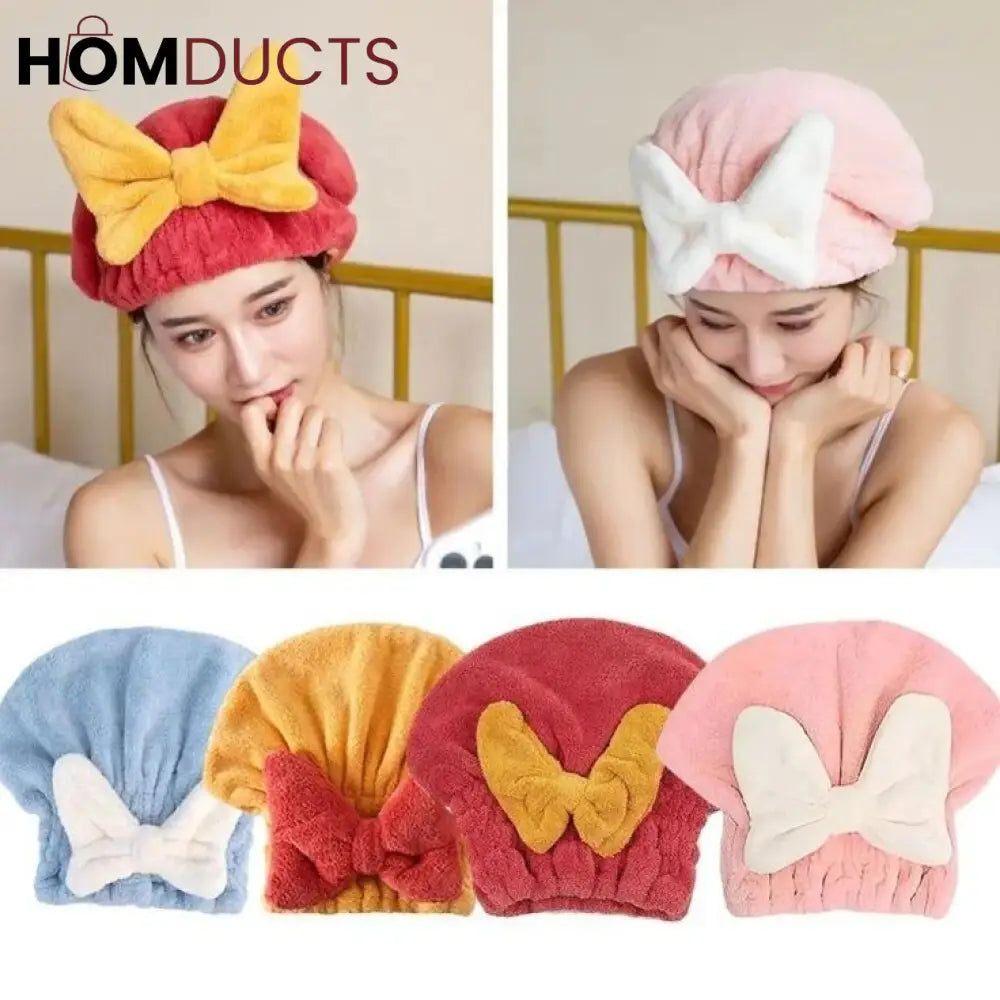 Water Absorbent Shower Cap With Bow