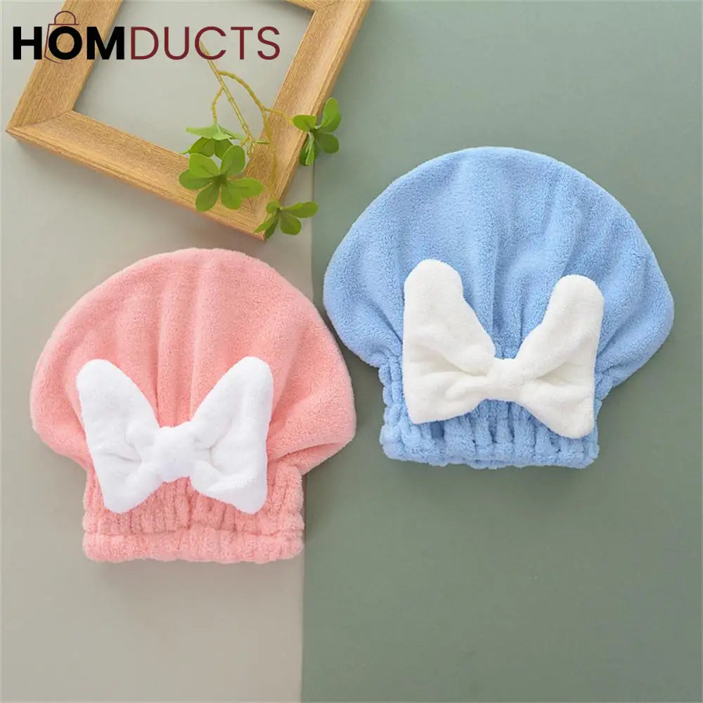 Water Absorbent Shower Cap With Bow