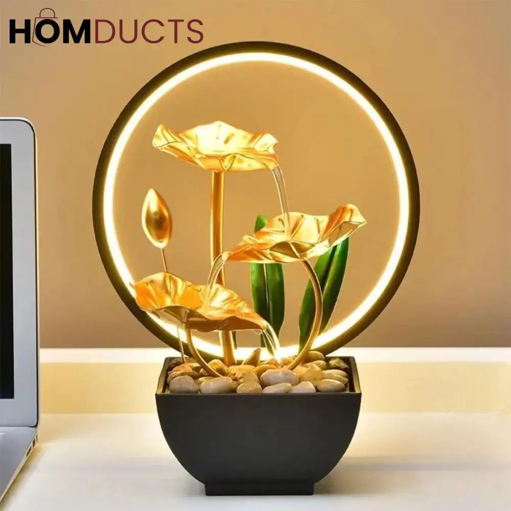 Water Flowing Fountain With Led Ring Light