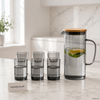 Premium Smoky Glass Water Pitcher Set with 6 Glasses - 7 Piece