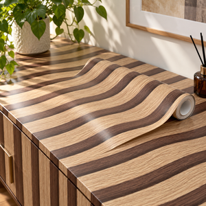 Wavy two tone wood grain self adhesive sheet