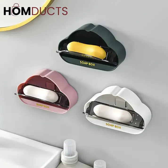 Whimsical Cloud Soap Dish: Wall Mounted Bathroom Holder