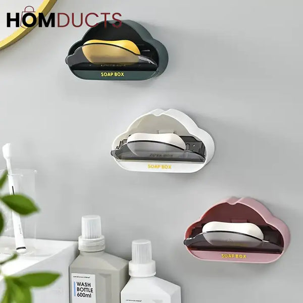 Whimsical Cloud Soap Dish: Wall Mounted Bathroom Holder