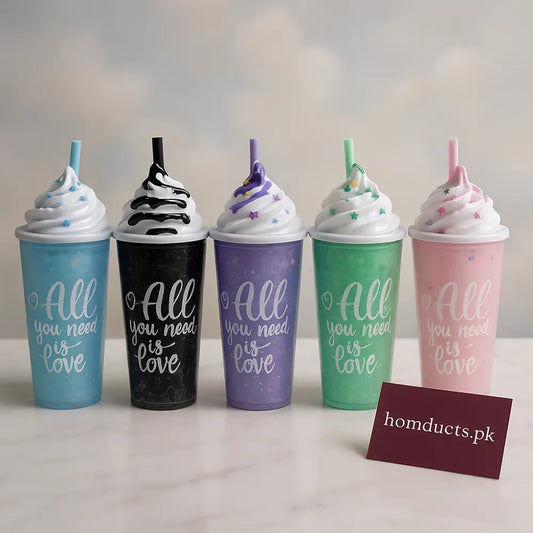 Whipped Cream Dome Tumblers – “All You Need Is Love” Glitter Cups