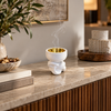 White & Gold Sculptural Incense Burner