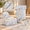 Premium White Marble-Pattern Tissue Box & Dustbin Set feature details