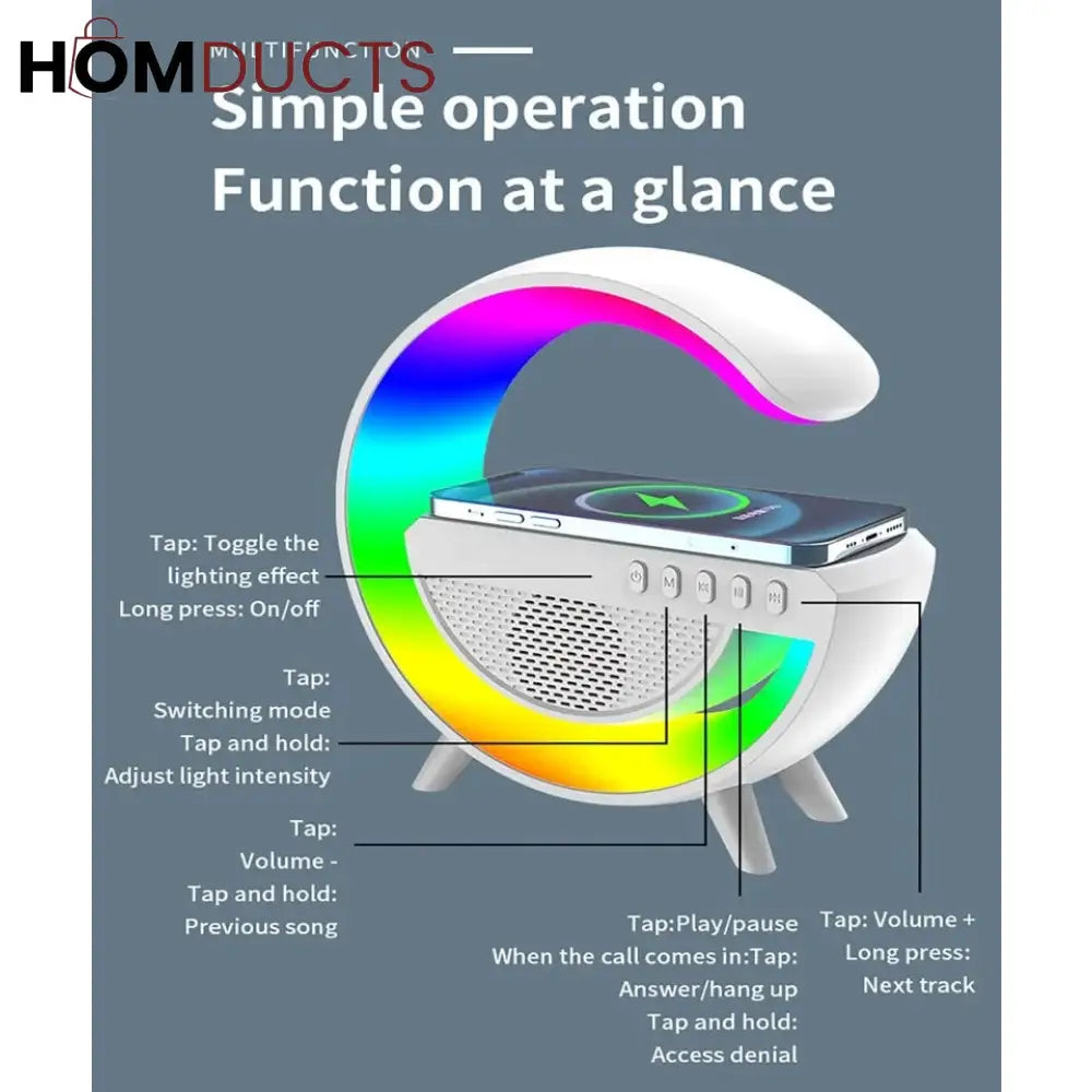 Wireless Bluetooth Speaker With Lamp And Mbl Charging Option