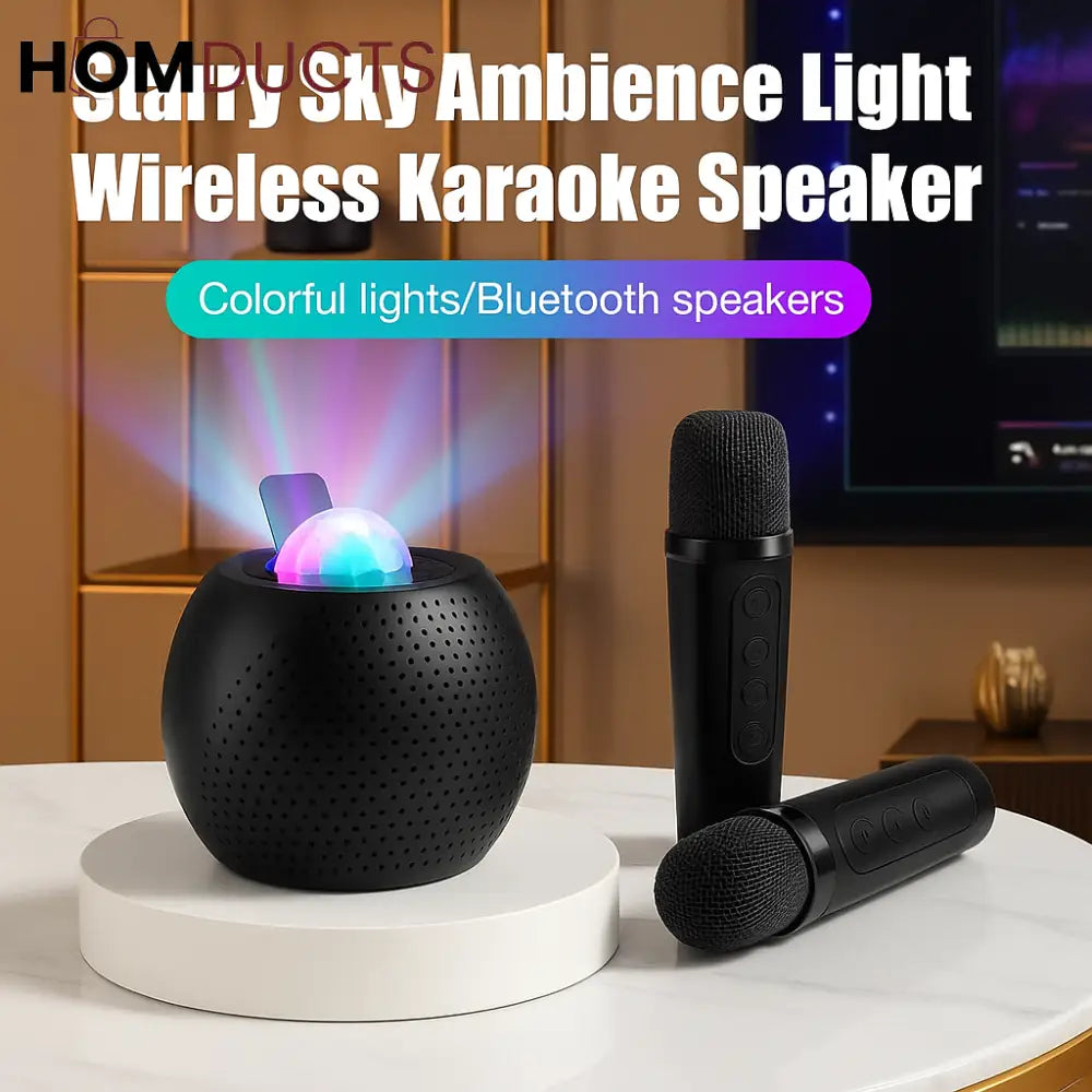 Wireless Karaoke Speaker with LED Light Show & Dual Microphones